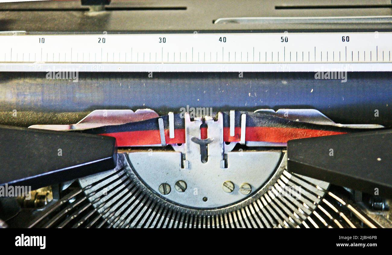 Typewriter Ruler Typewriter on desk Stock Photo - Alamy