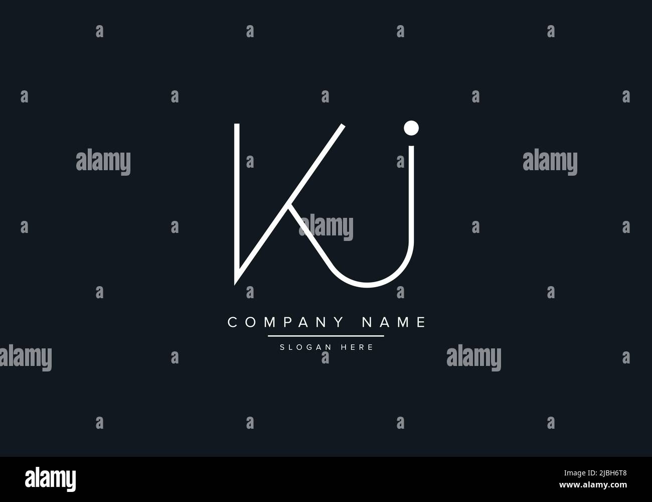 alphabet letters monogram icon logo KJ Stock Vector