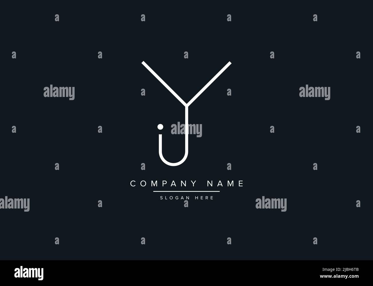 alphabet letters monogram icon logo IY Stock Vector