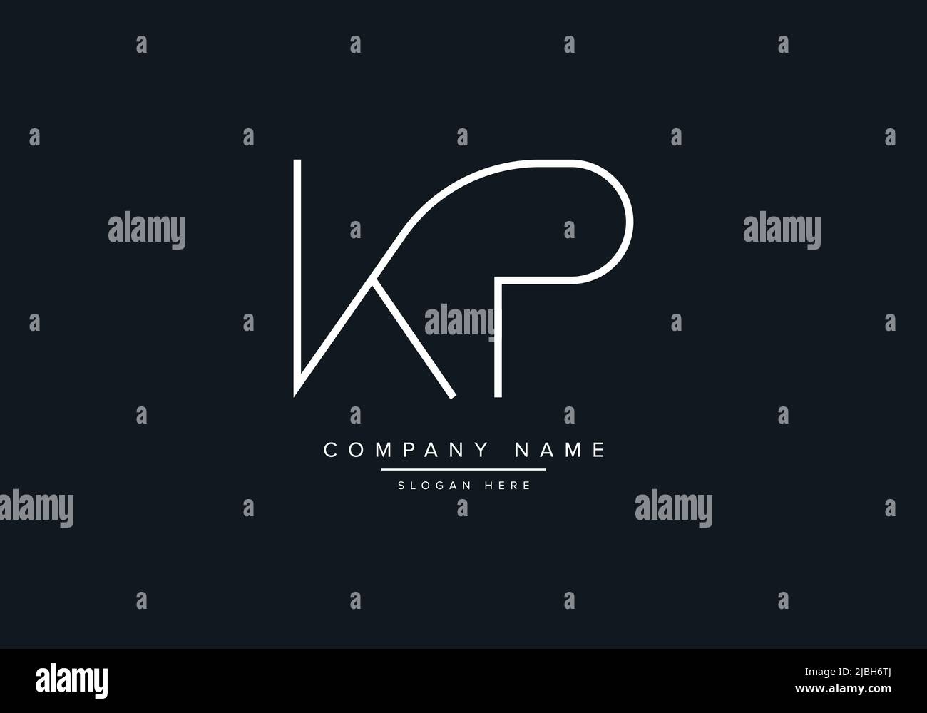 alphabet letters monogram icon logo KP Stock Vector