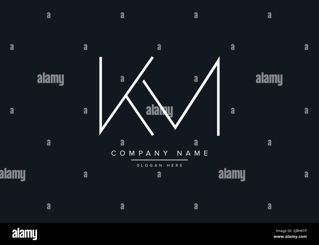 alphabet letters monogram icon logo KM Stock Vector