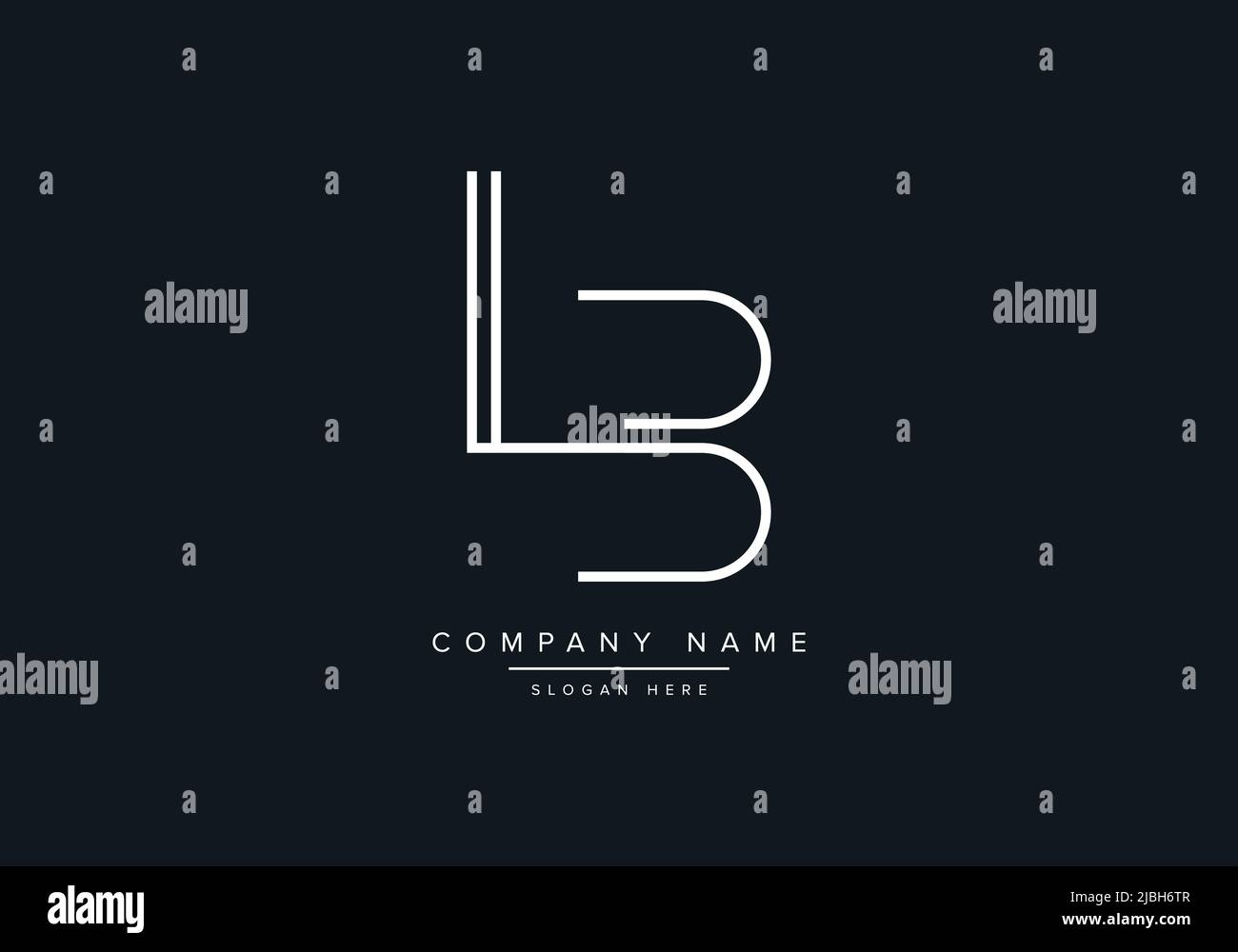 alphabet letters monogram icon logo LB Stock Vector