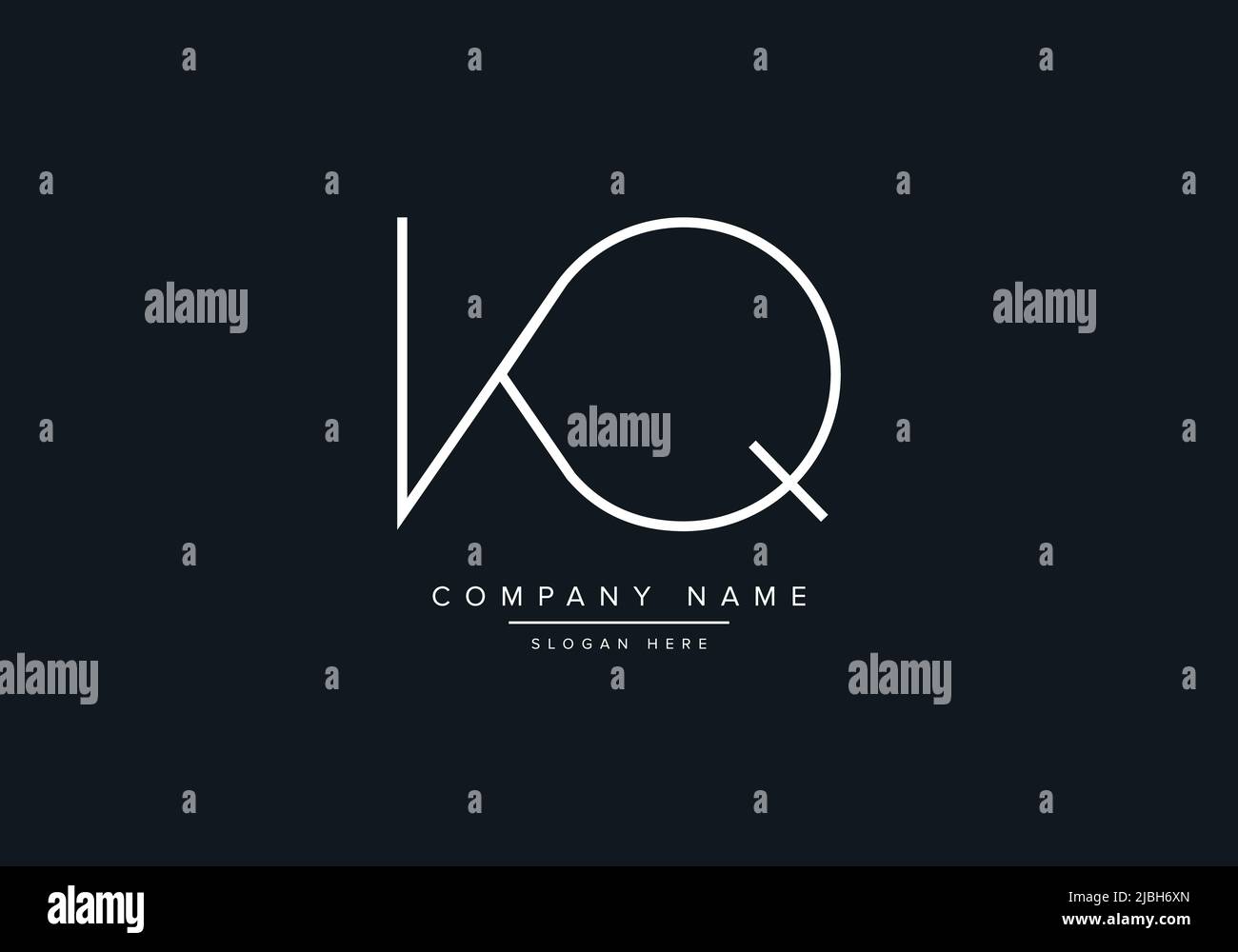 alphabet letters monogram icon logo KQ Stock Vector