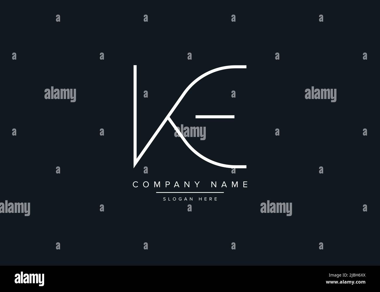 alphabet letters monogram icon logo KE Stock Vector