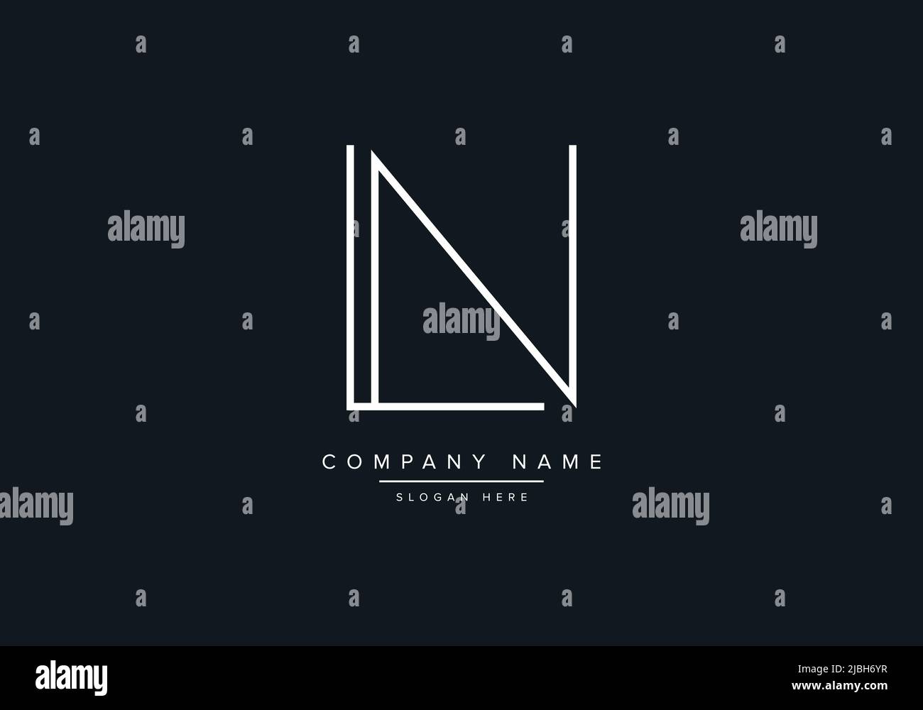 alphabet letters monogram icon logo LN Stock Vector
