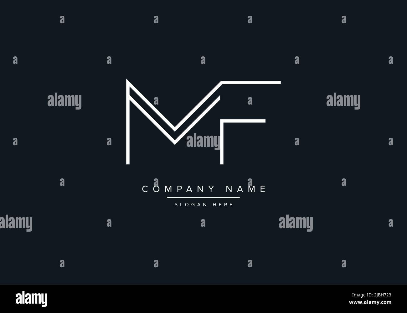 alphabet letters monogram icon logo MF Stock Vector