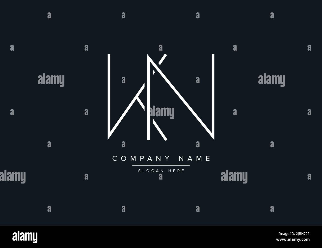 alphabet letters monogram icon logo KN Stock Vector
