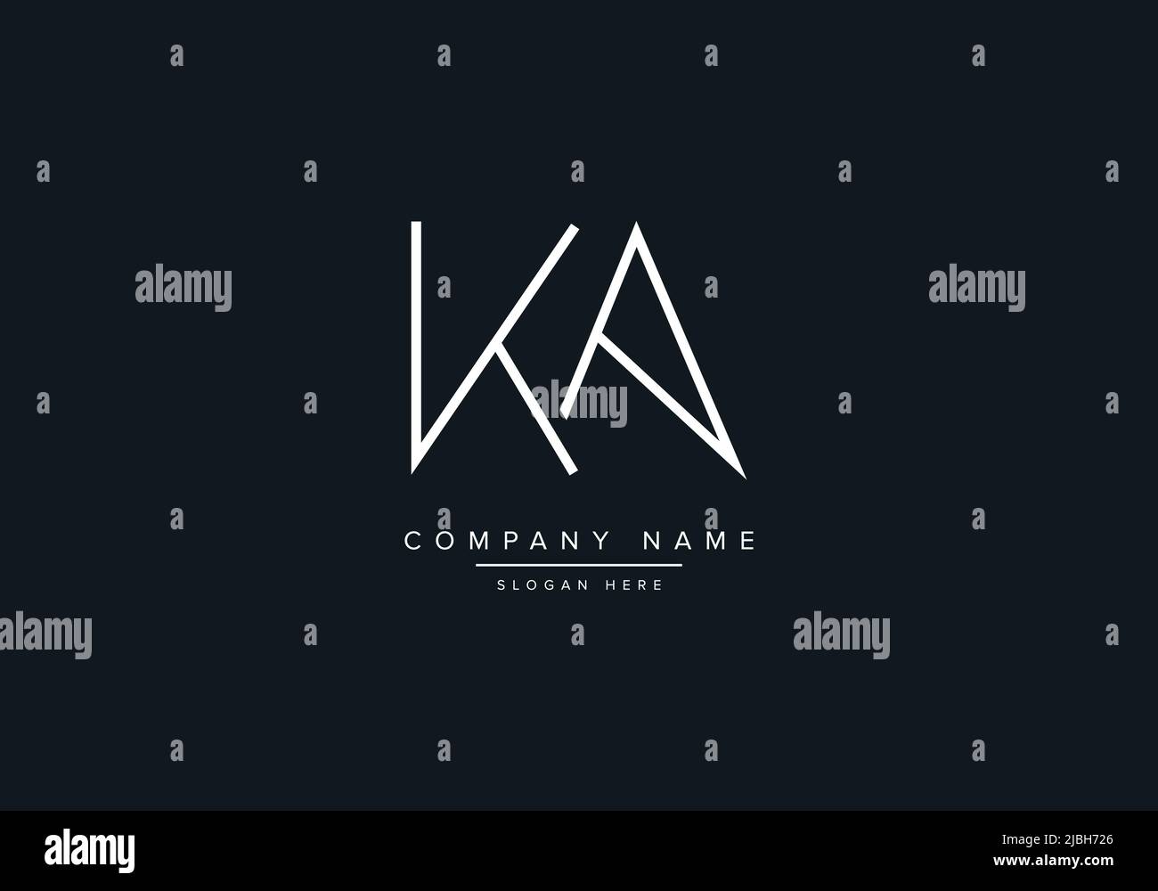 alphabet letters monogram icon logo KA Stock Vector