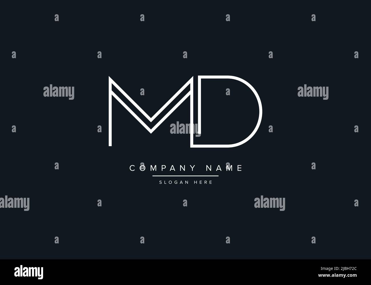 alphabet letters monogram icon logo MD Stock Vector