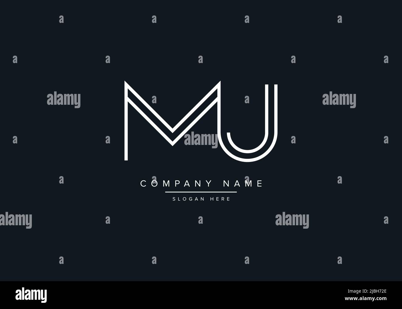 alphabet letters monogram icon logo MJ Stock Vector
