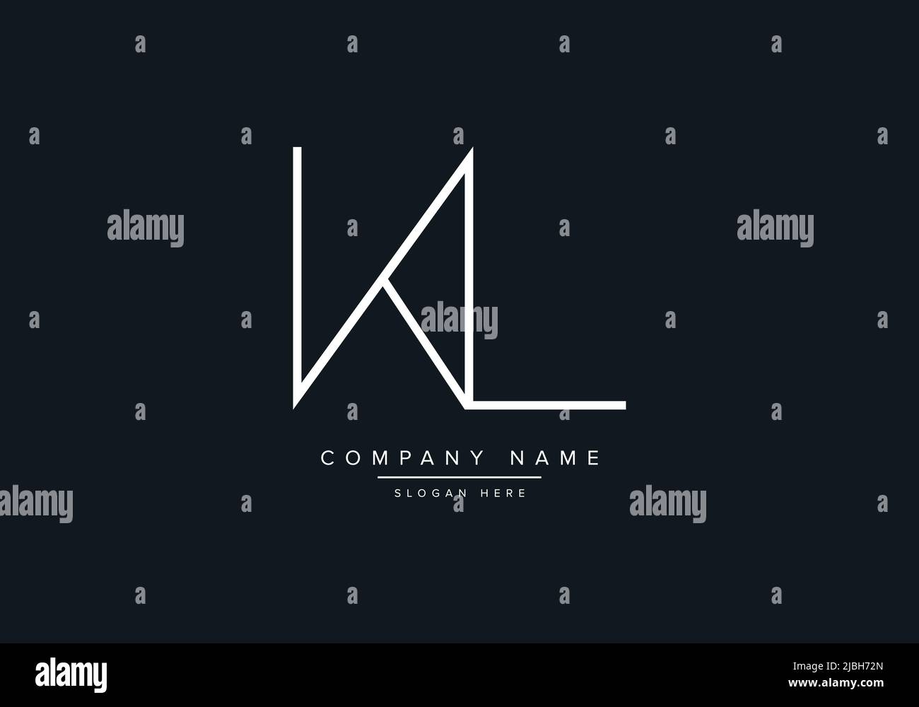alphabet letters monogram icon logo KL Stock Vector