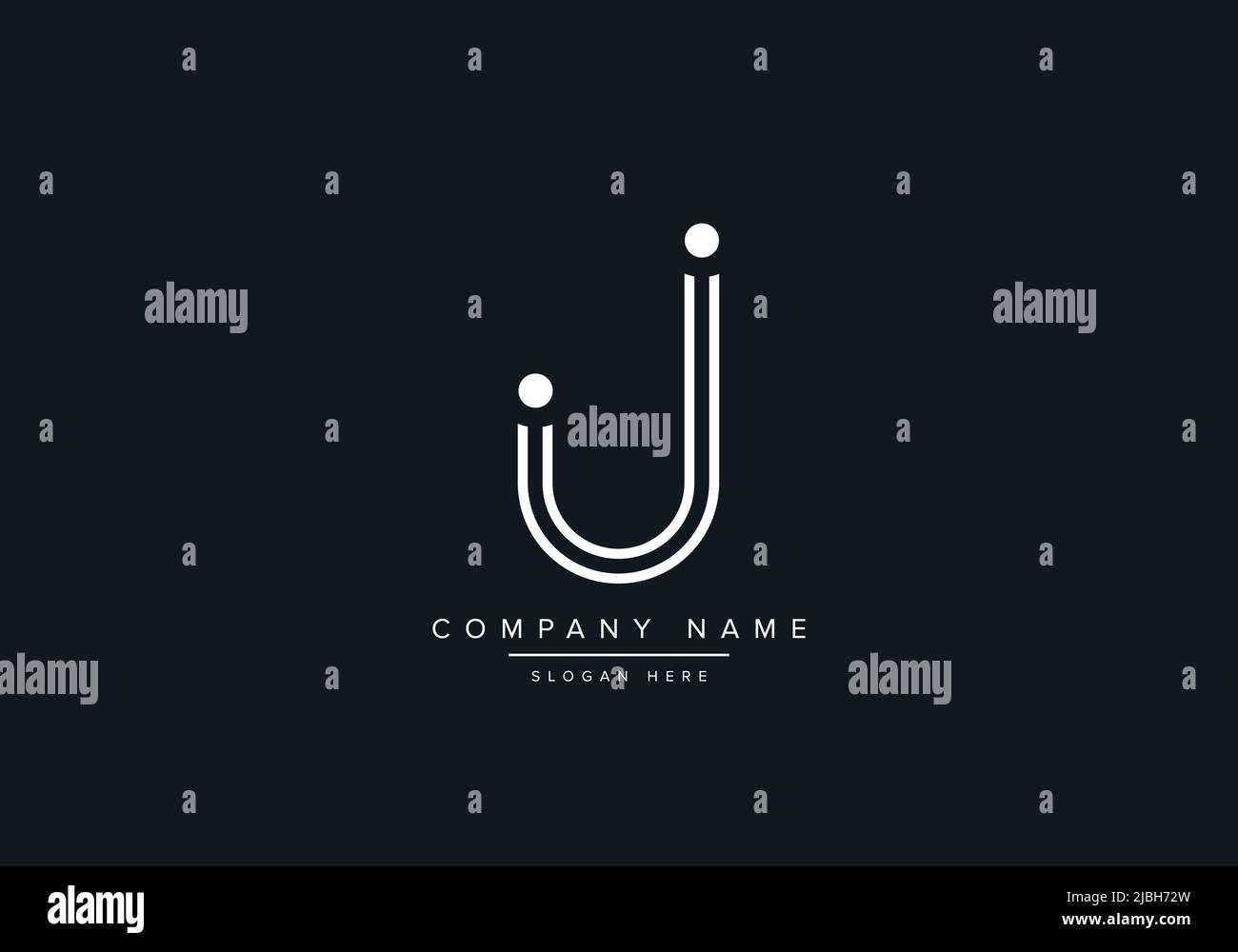 alphabet letters monogram icon logo IJ Stock Vector