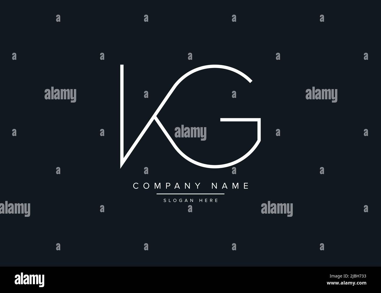 alphabet letters monogram icon logo KG Stock Vector