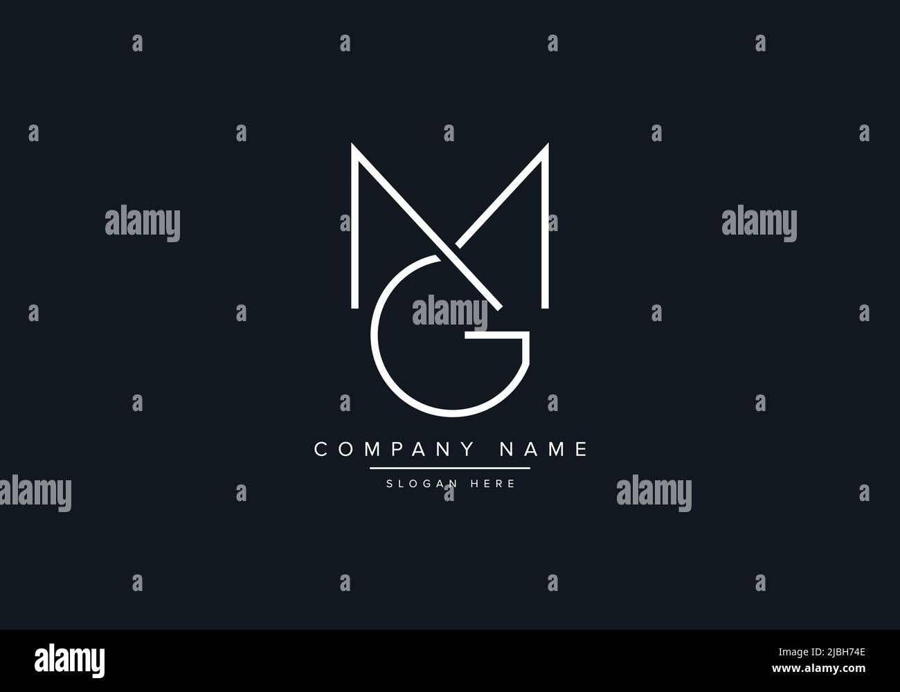 alphabet letters monogram icon logo MG Stock Vector