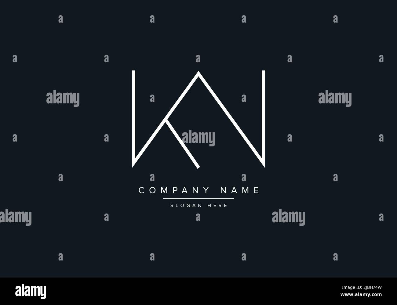alphabet letters monogram icon logo KW Stock Vector