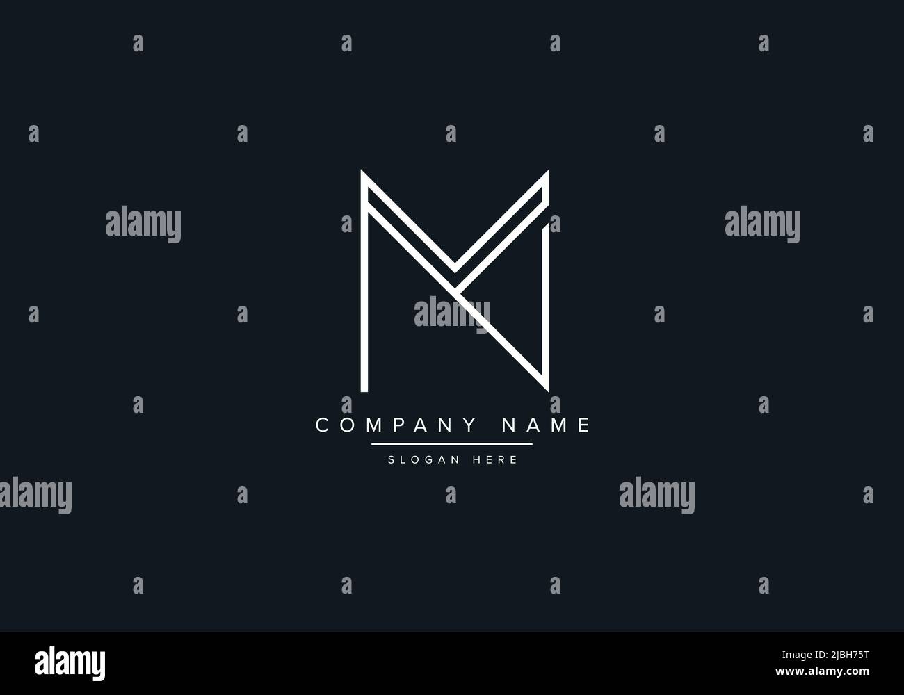 alphabet letters monogram icon logo MN Stock Vector