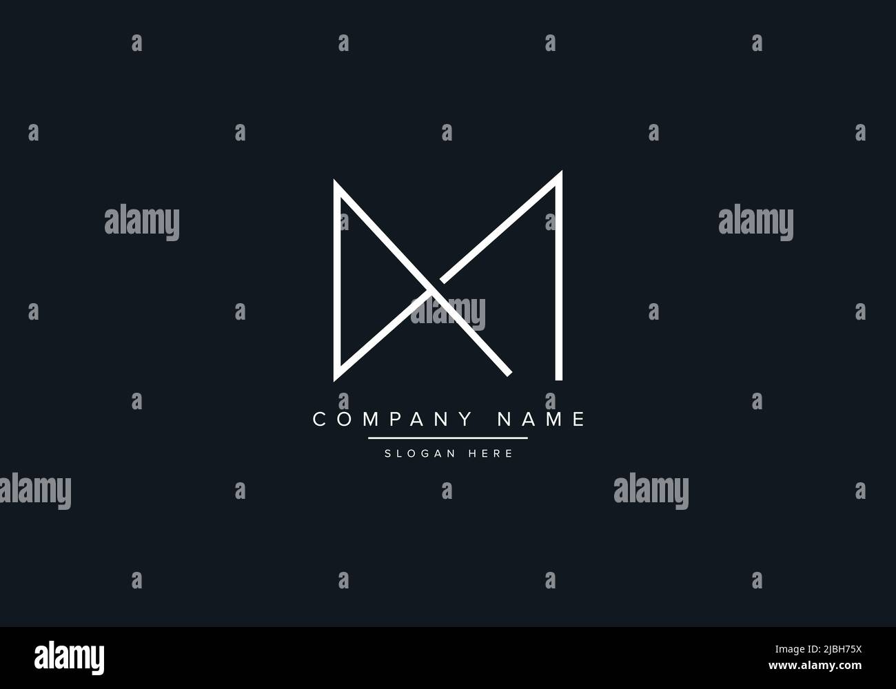 alphabet letters monogram icon logo MX Stock Vector