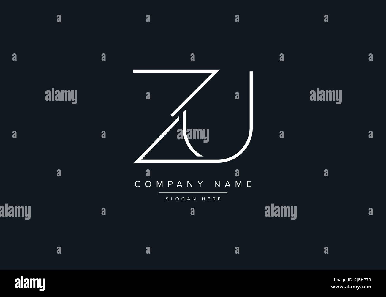 alphabet letters monogram icon logo ZU Stock Vector