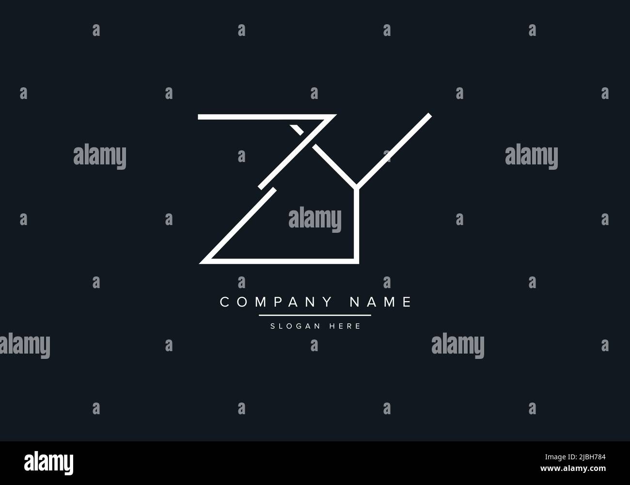 alphabet letters monogram icon logo ZY Stock Vector