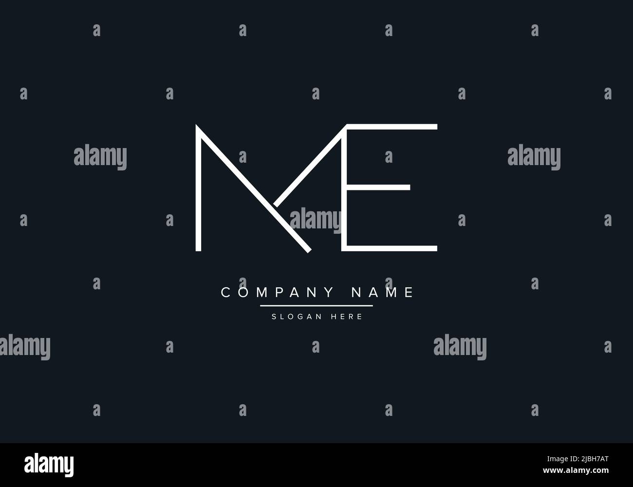 alphabet letters monogram icon logo ME Stock Vector