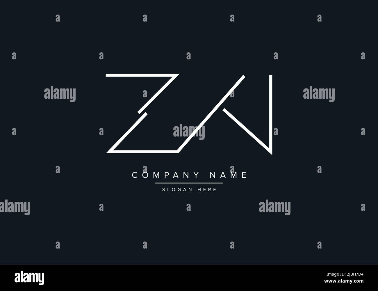 alphabet letters monogram icon logo ZW Stock Vector