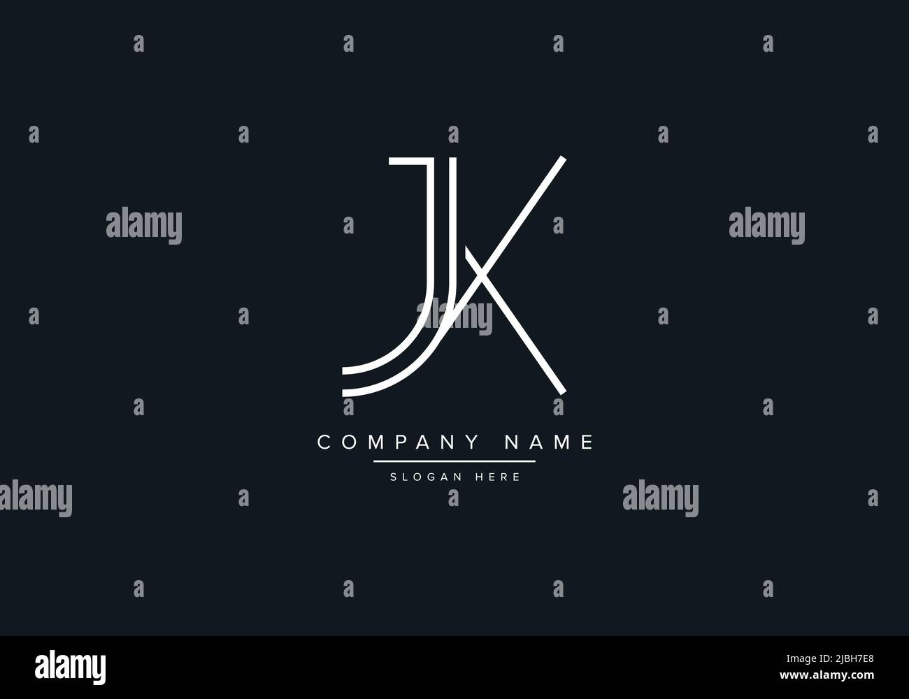 alphabet letters monogram icon logo JK Stock Vector