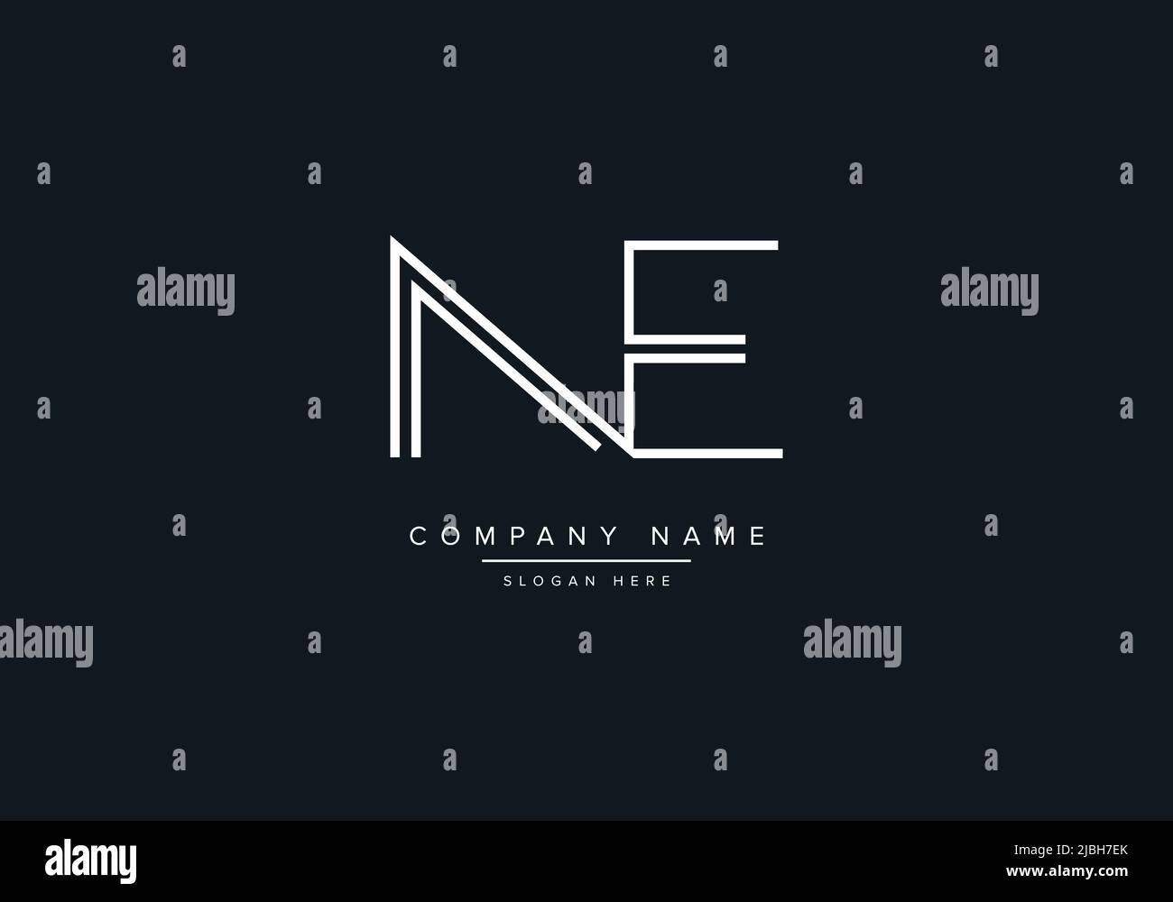 alphabet letters monogram icon logo NE Stock Vector