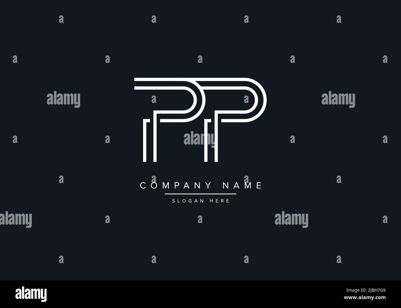 alphabet letters monogram icon logo PP Stock Vector