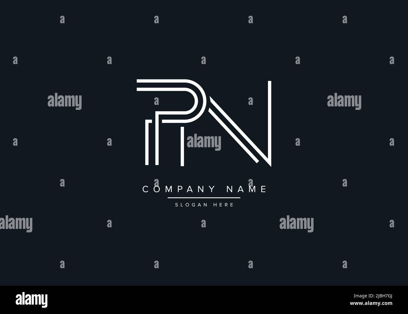 alphabet letters monogram icon logo PN Stock Vector
