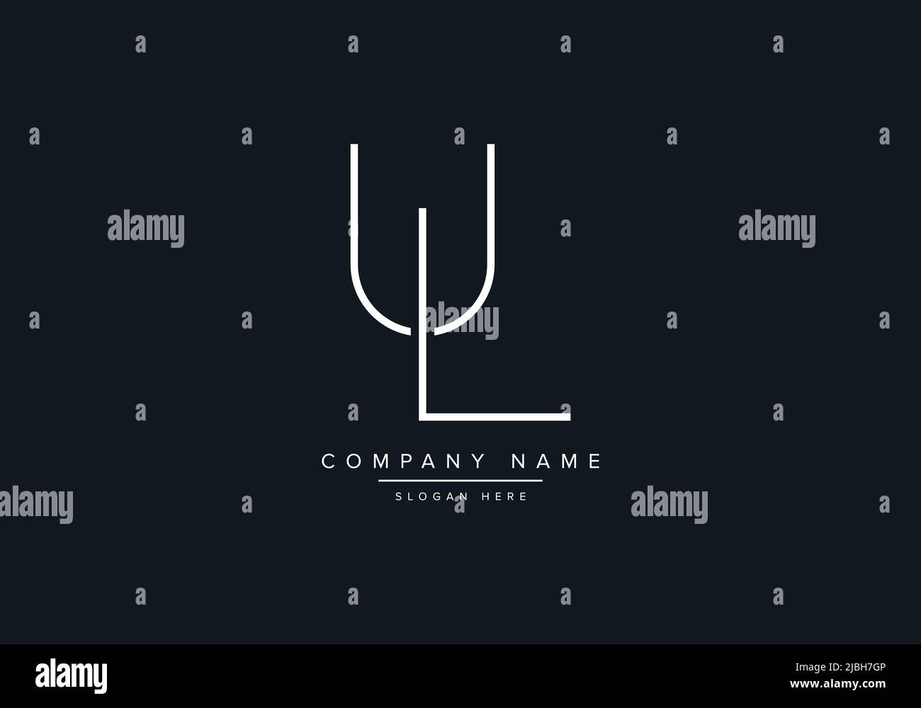 alphabet letters monogram icon logo UL Stock Vector