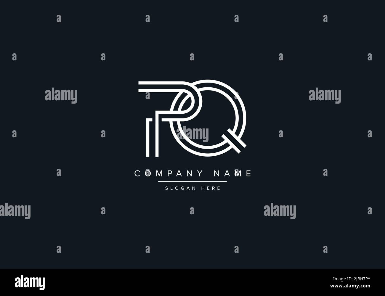 Creative Letters PQ Logo Design Vector Template. Stock Vector