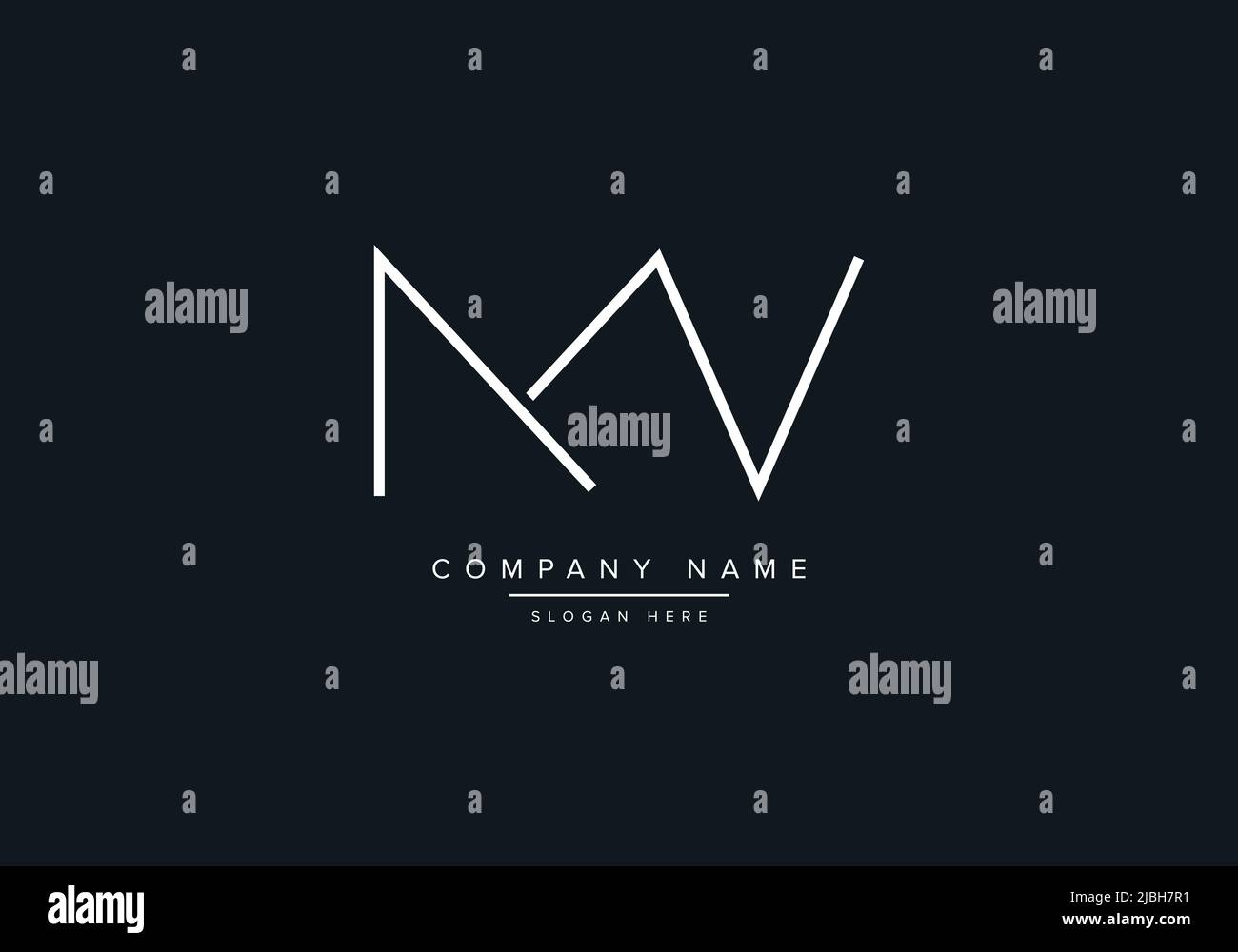 Creative Letters MV Logo Design Vector Template. Stock Vector