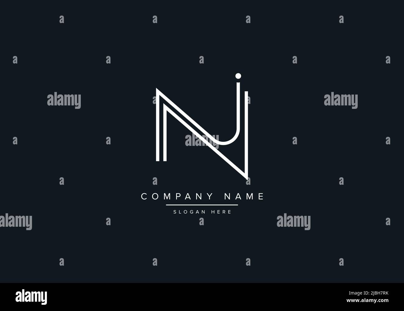 Creative Letters NJ Logo Design Vector Template. Stock Vector