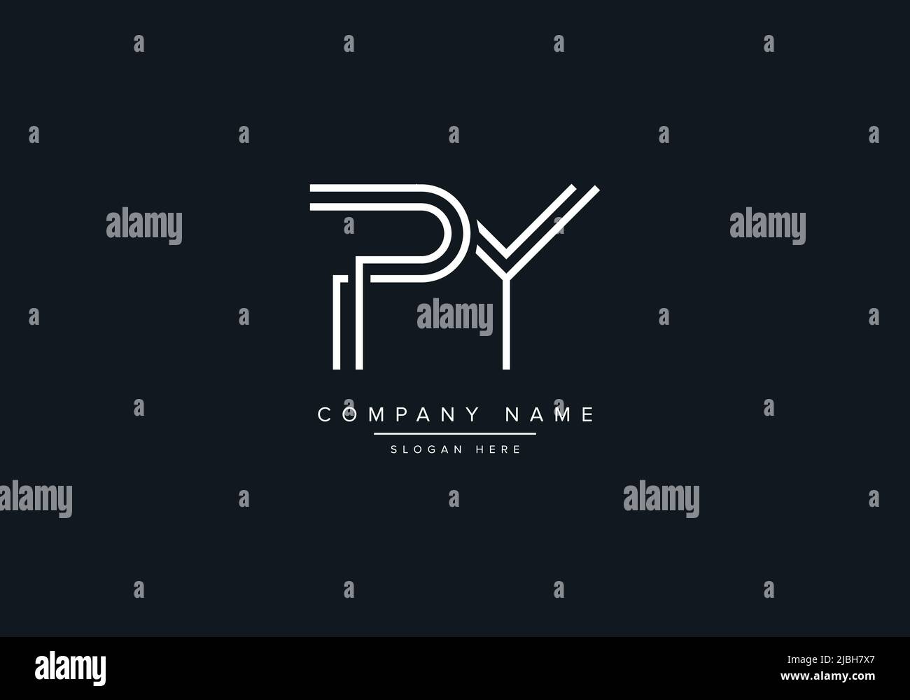 Creative Letters PY Logo Design Vector Template. Stock Vector