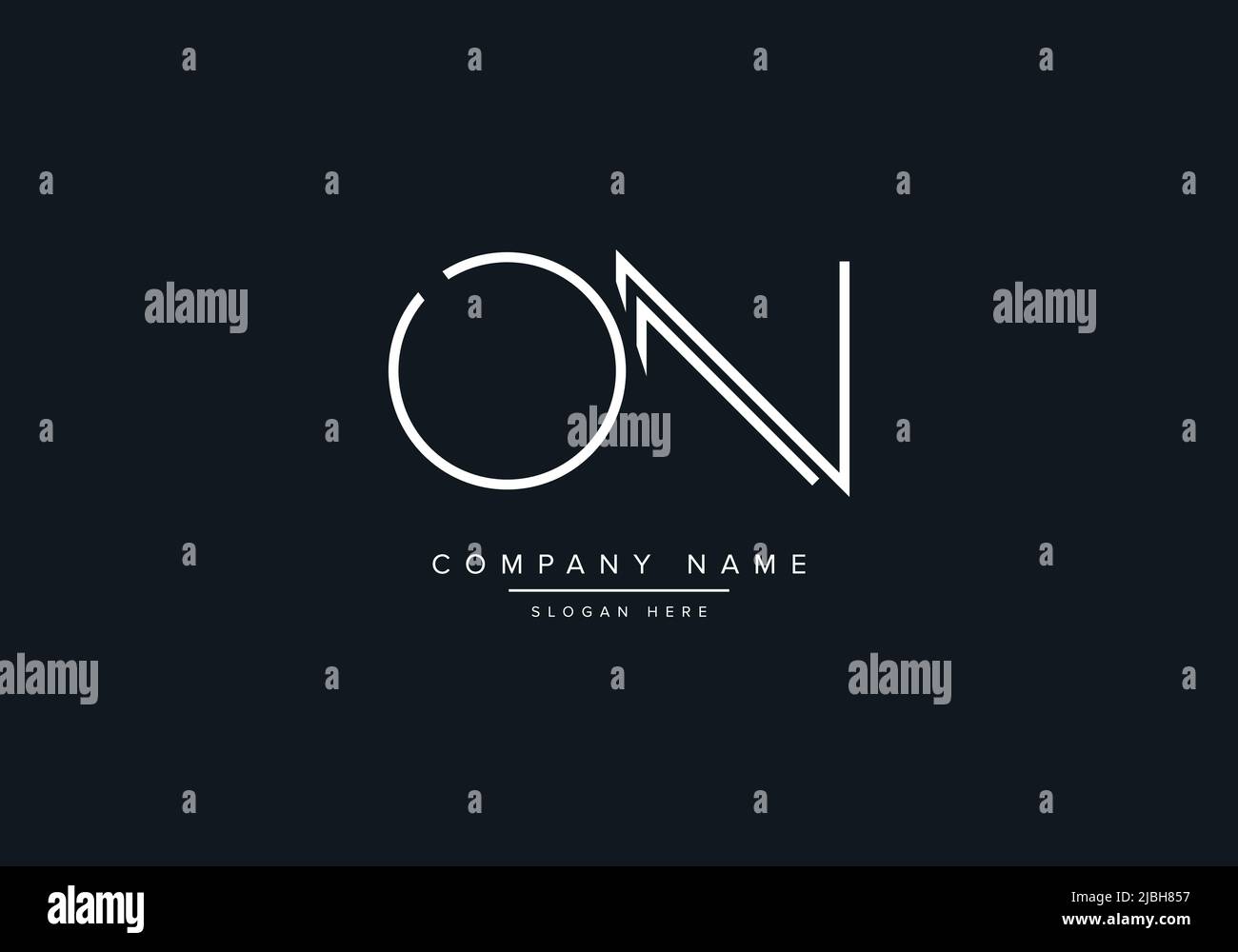 Creative Letters ON Logo Design Vector Template. Stock Vector