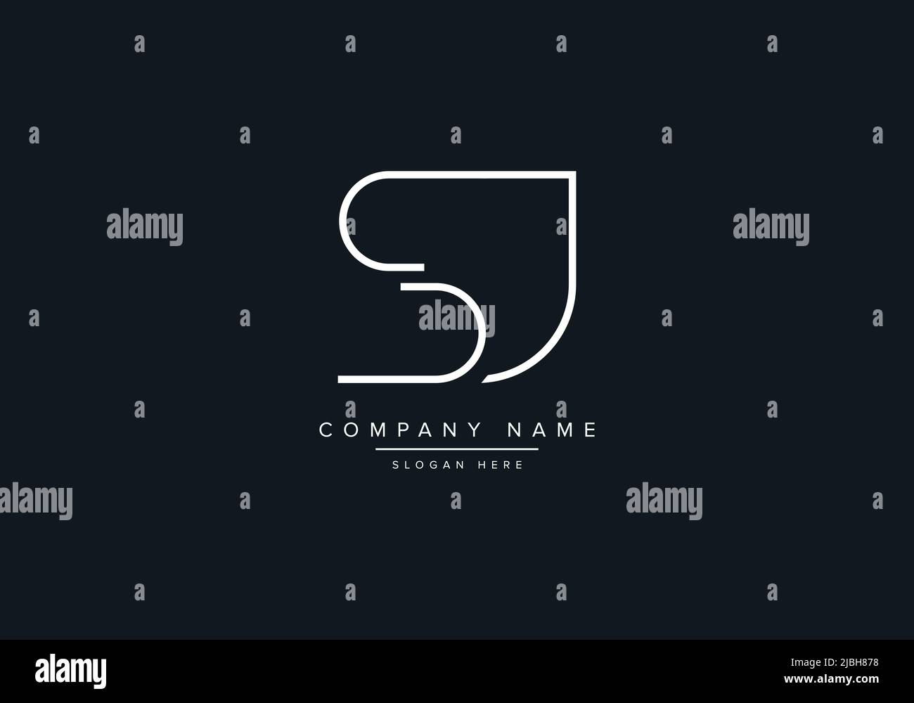 Creative Letters SJ Logo Design Vector Template. Stock Vector