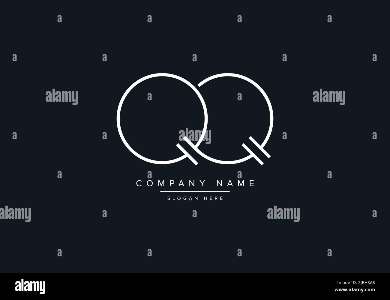 Creative Letters QQ Logo Design Vector Template. Stock Vector