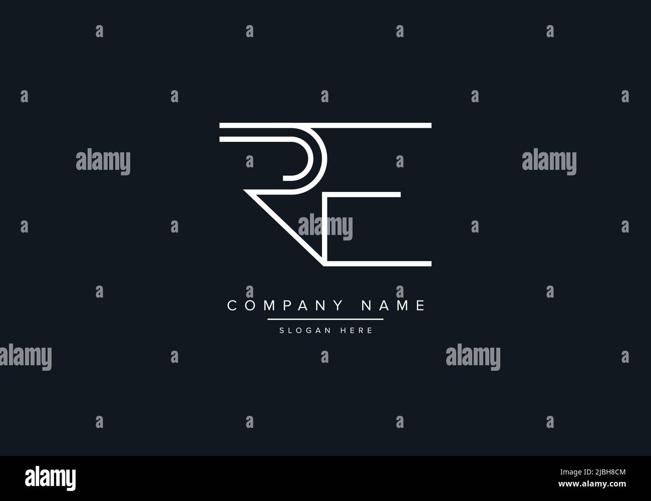 Creative Letters PE Logo Design Vector Template. Stock Vector