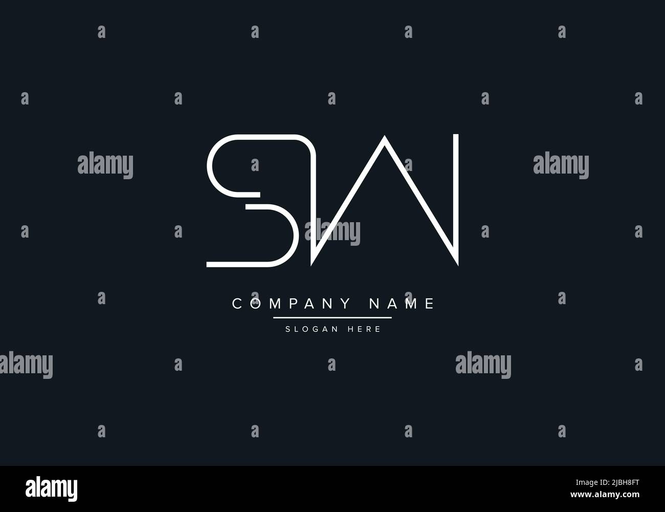 Creative Letters SW Logo Design Vector Template. Stock Vector