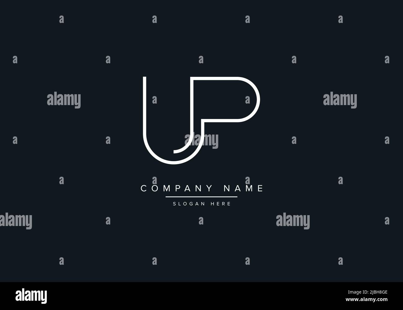 Creative Letters UP Logo Design Vector Template. Stock Vector