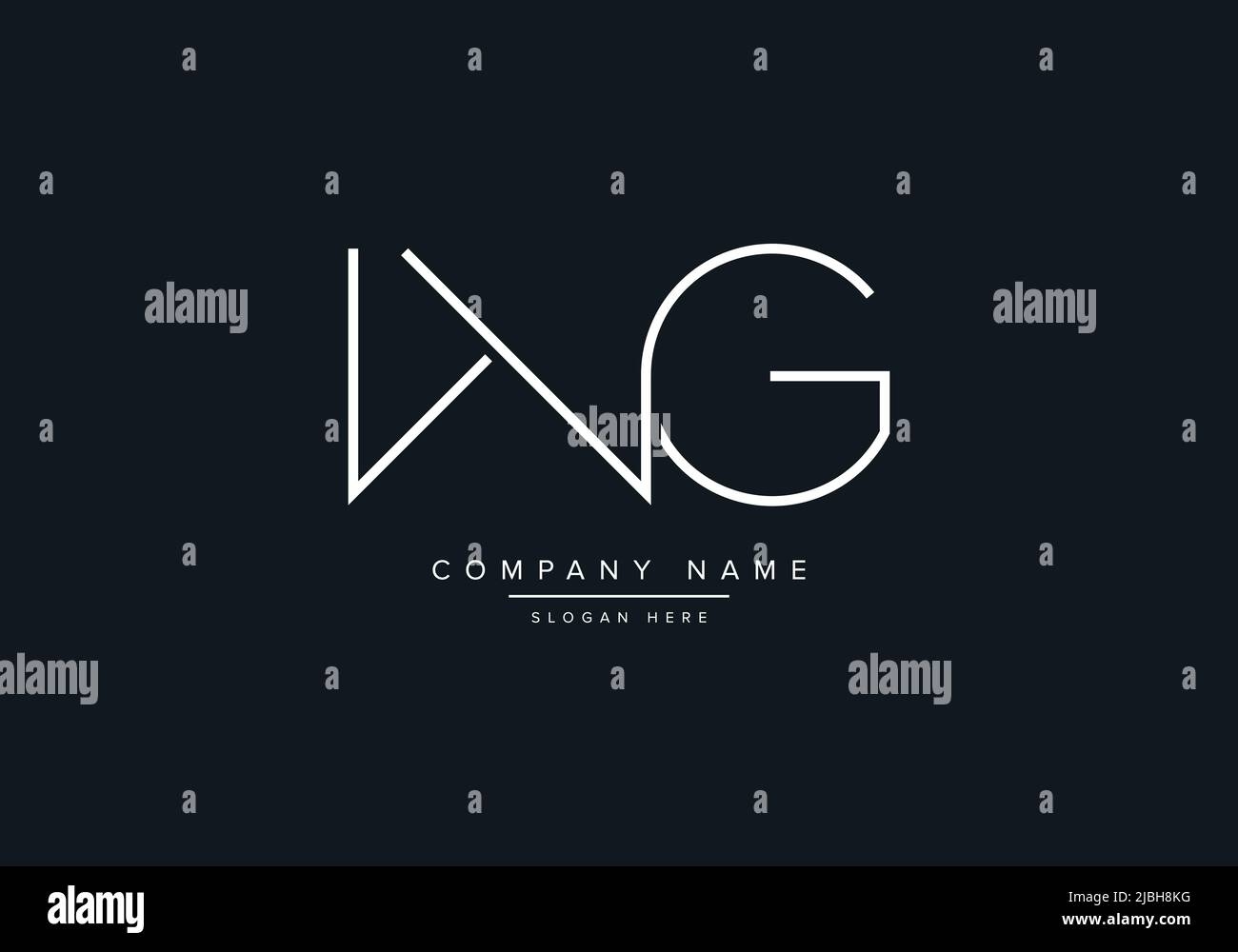 Creative Letters WG Logo Design Vector Template. Stock Vector
