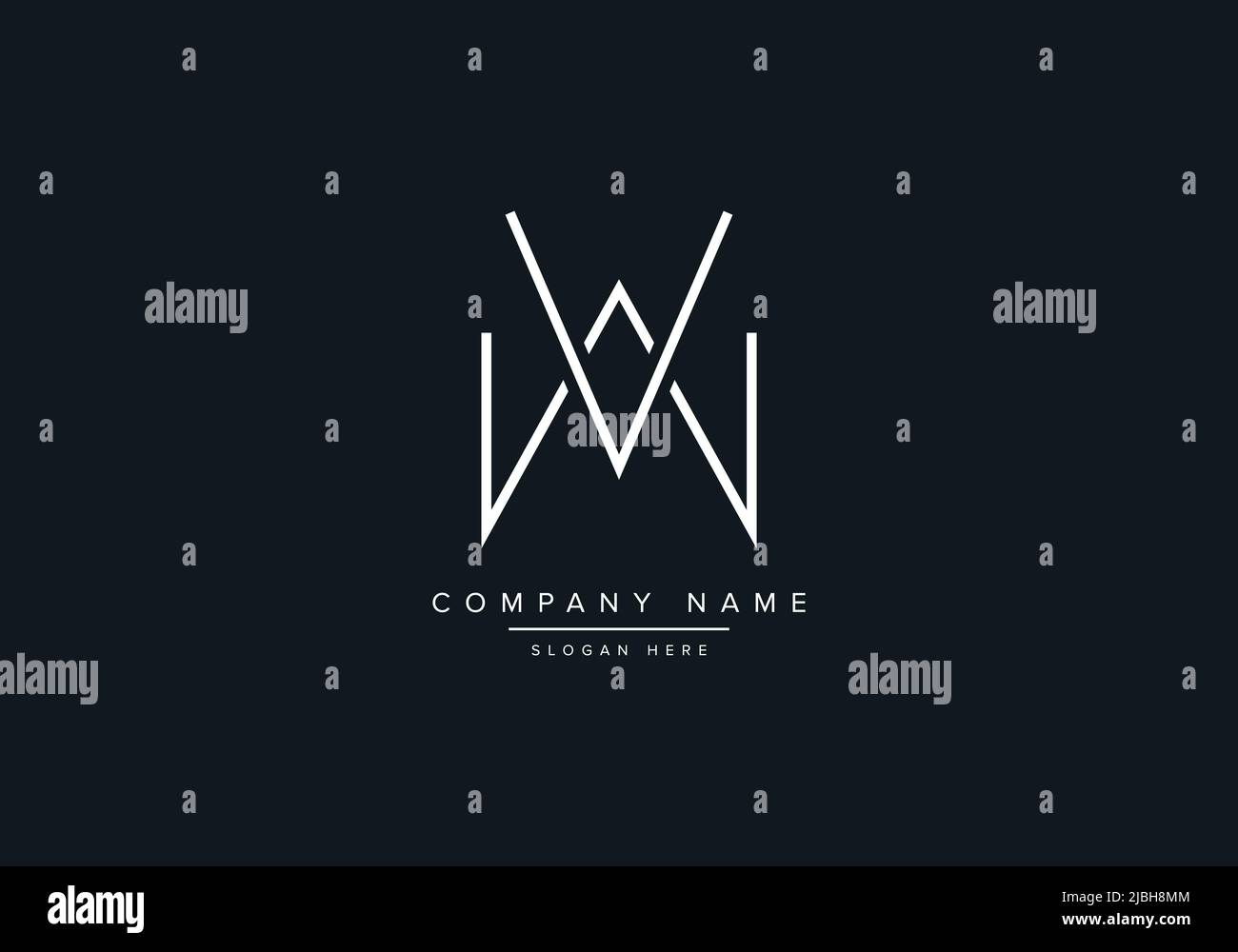 Creative Letters WV Logo Design Vector Template. Stock Vector
