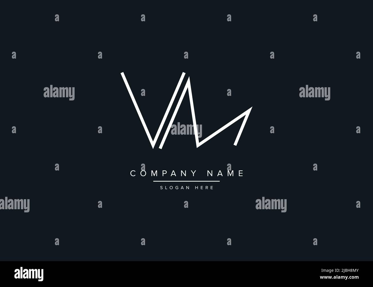Creative Letters VM Logo Design Vector Template. Stock Vector