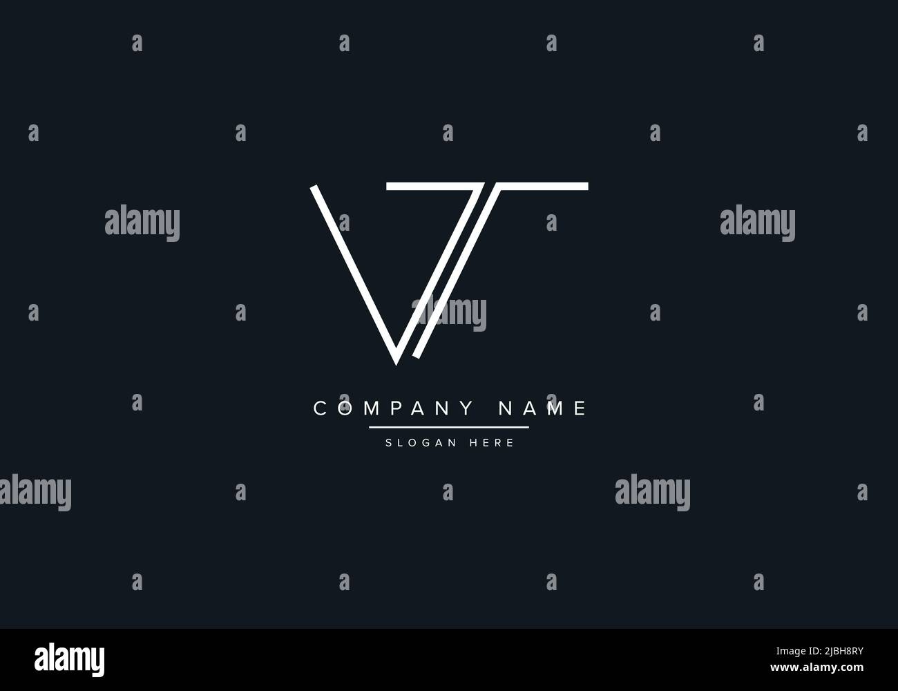 Creative Letters VT Logo Design Vector Template. Stock Vector
