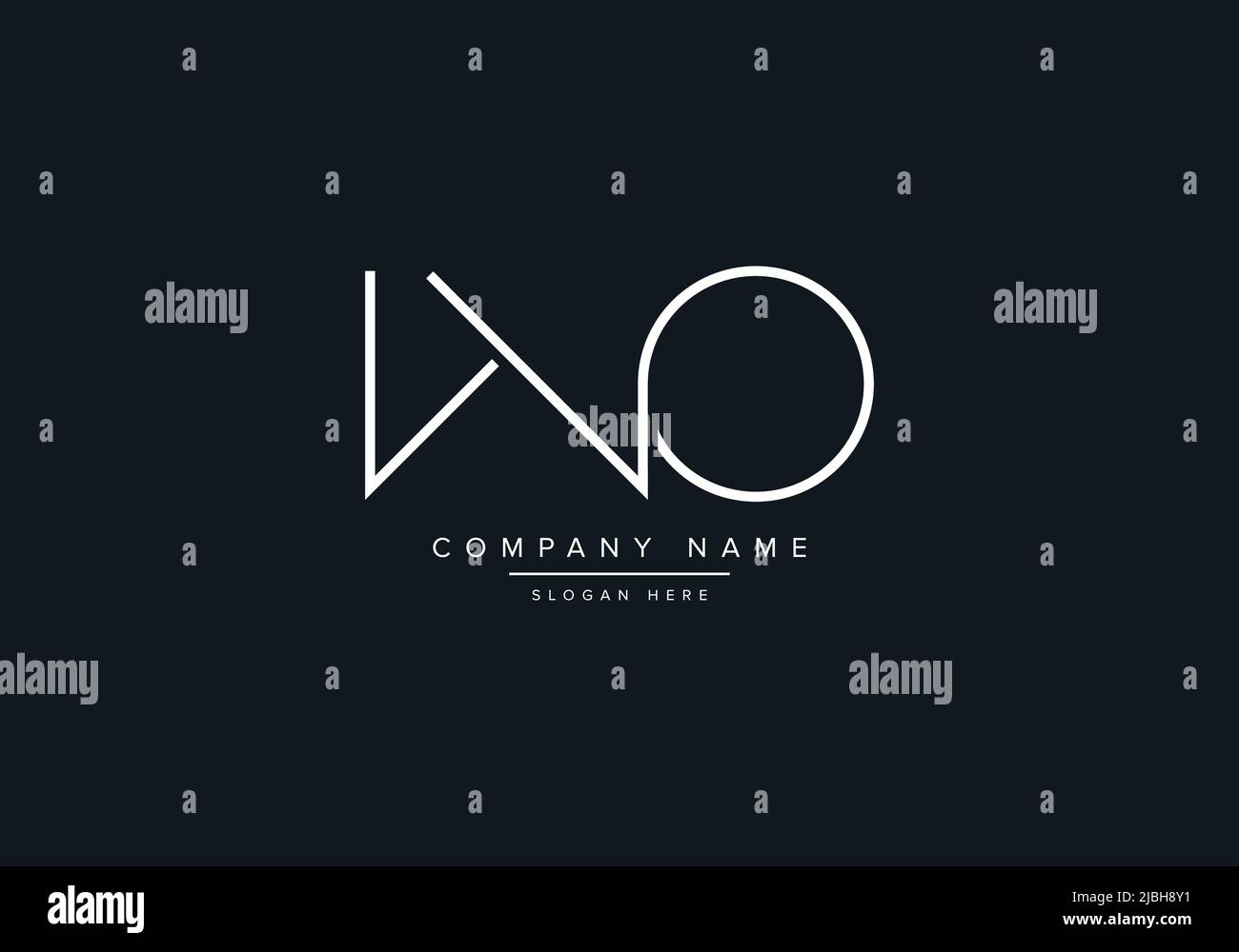 Creative Letters WO Logo Design Vector Template. Stock Vector