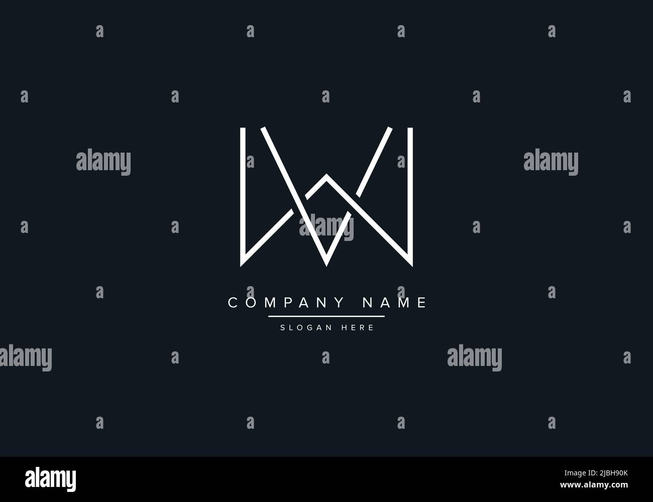 Creative Letters WV Logo Design Vector Template. Stock Vector