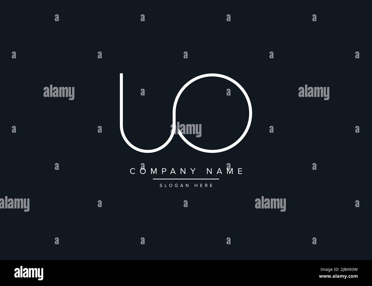 UO abstract letters logo monogram Stock Vector