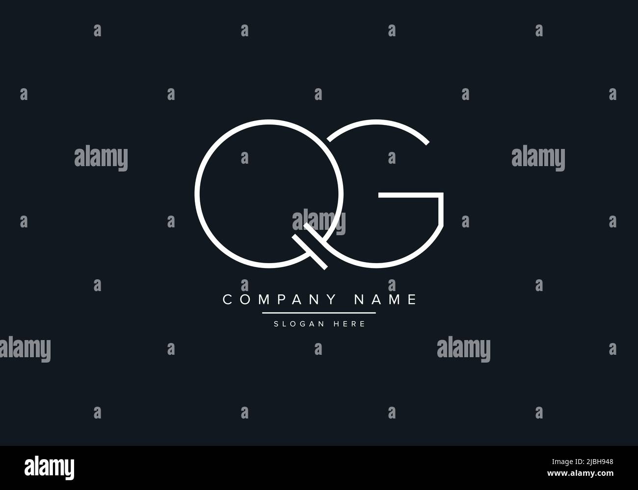 QG abstract letters logo monogram Stock Vector