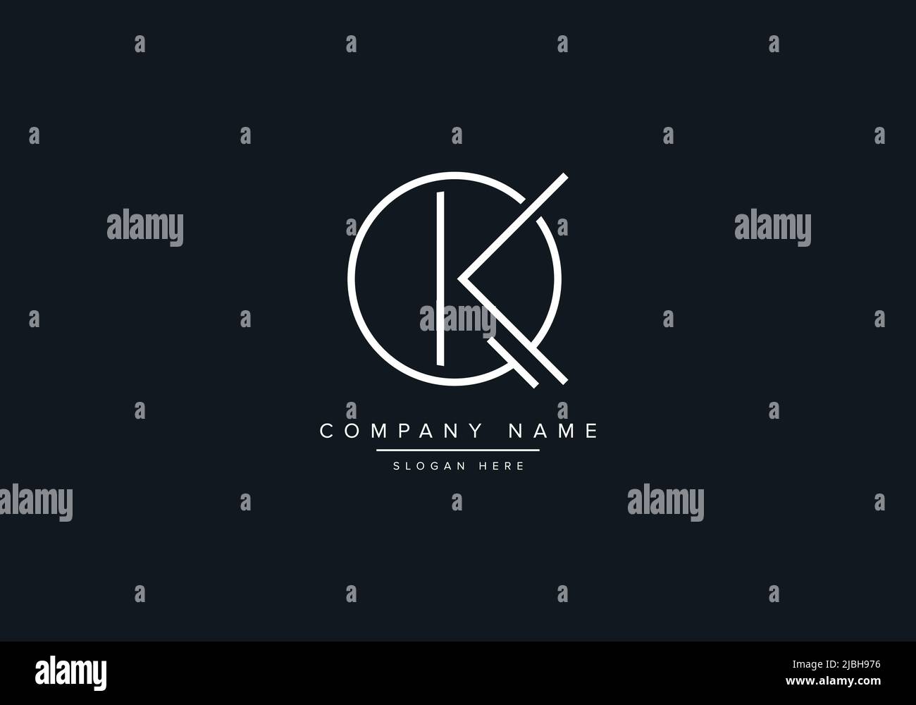 QK abstract letters logo monogram Stock Vector