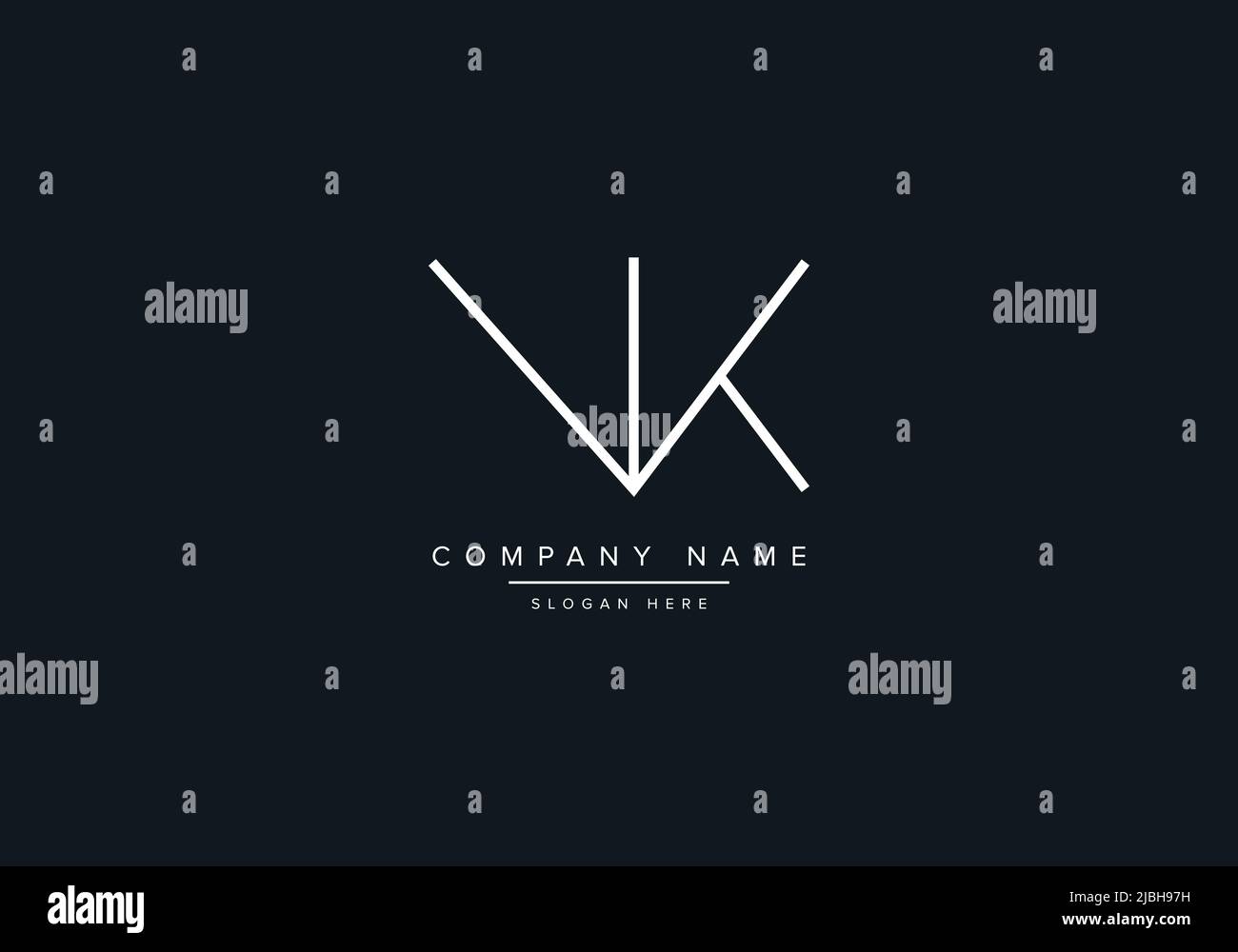 VK abstract letters logo monogram Stock Vector